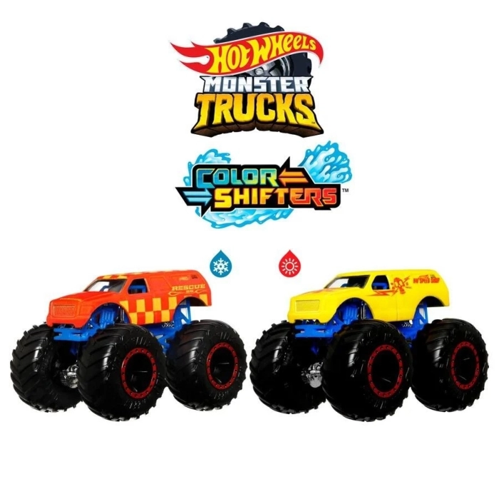 hot wheels - monster trucks color shift - 1:64 - modello assortito
