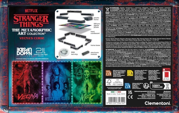 metamorphic art collection - stranger things - vecna's curse - puzzle con cornice led