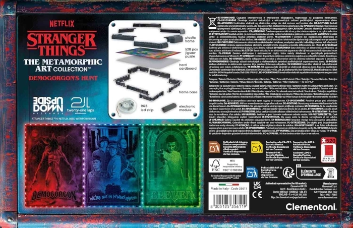 metamorphic art collection - stranger things - demogorgon's hunt - puzzle con cornice led