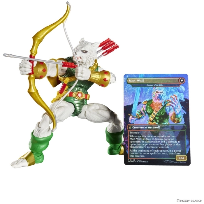 marvel legends series x magic: the gathering - man-wolf 15cm + 1 magic foil card: 2