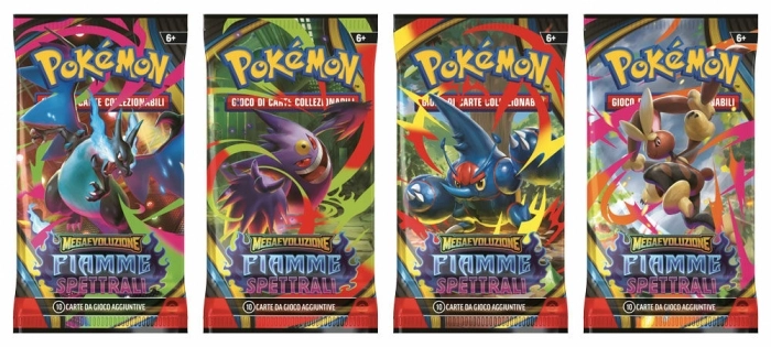 megaevoluzione fiamme spettrali - bustina singola 10 carte (ita)