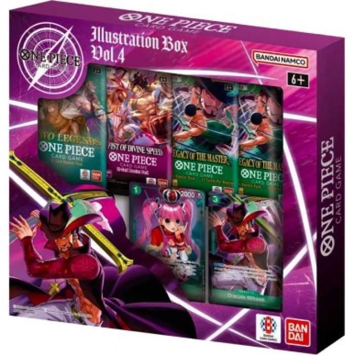 one piece card game - illustration box vol.4 - ib-04 - collezione 4 buste singole + 2 carte promo (eng)