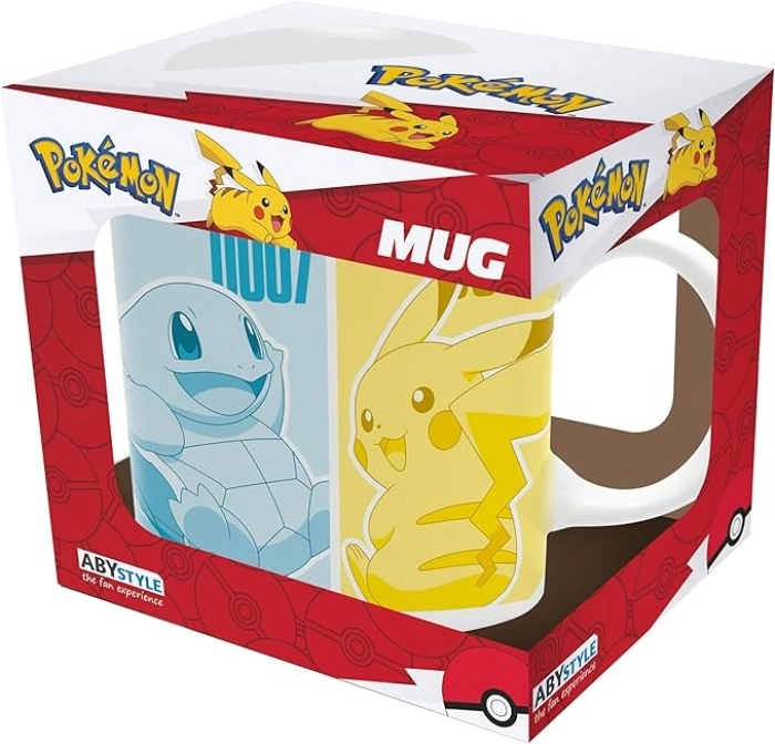 pokemon - tazza 320ml - pikachu & kanto starters