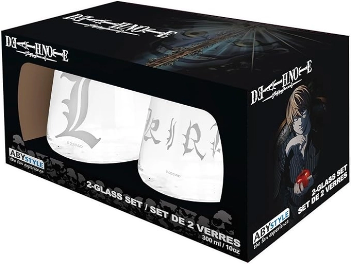 death note - set 2 bicchieri - kira & l