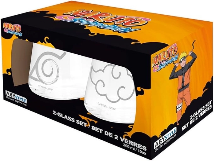 naruto shippuden - set 2 bicchieri - konoha & akatsuki