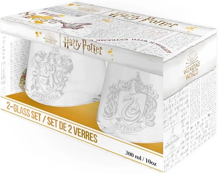 harry potter - set 2 bicchieri - grifondoro & serpeverde
