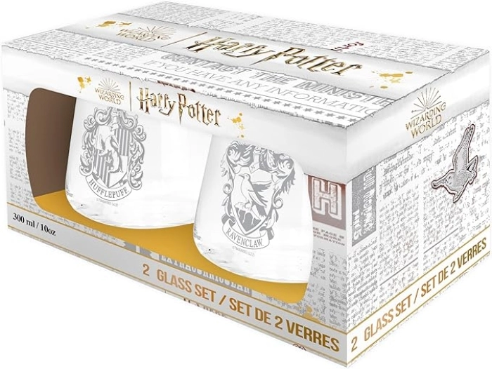 harry potter - set 2 bicchieri - tassorosso & corvonero