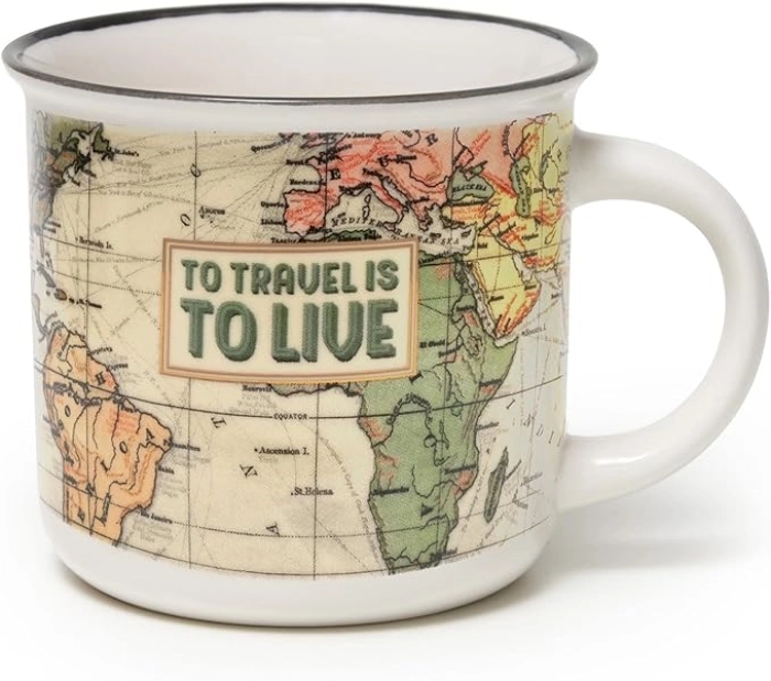 tazza in porcellana 360ml - to travel is to live