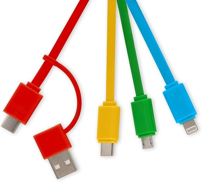 cavo di ricarica multiplo colorato - arcobaleno