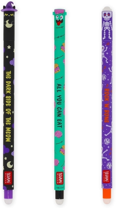 set di 3 penne gel cancellabili - the boo crew