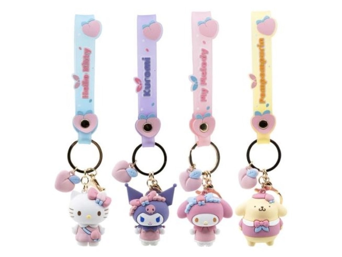 hello kitty and friends - portachiavi & cinghia da polso - 1 personaggio assortito