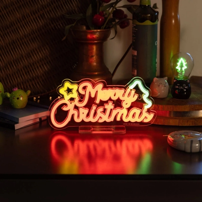 lampada led effetto neon - merry xmas - it's a sign
