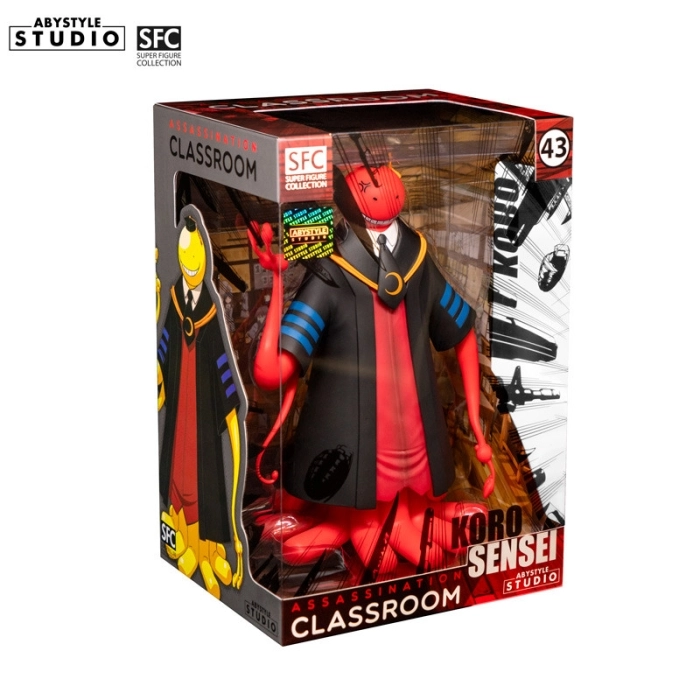 assassination classroom - koro sensei rosso - statuetta 20cm