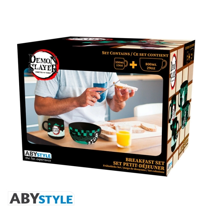 demon slayer - set colazione tazza 380ml + ciotola 850ml
