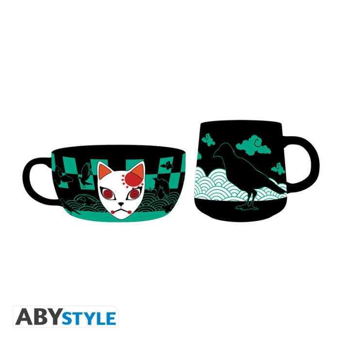 demon slayer - set colazione tazza 380ml + ciotola 850ml