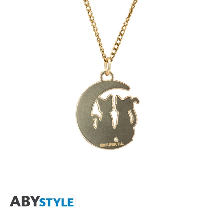 sailor moon - collana con pendente - gatti sulla luna