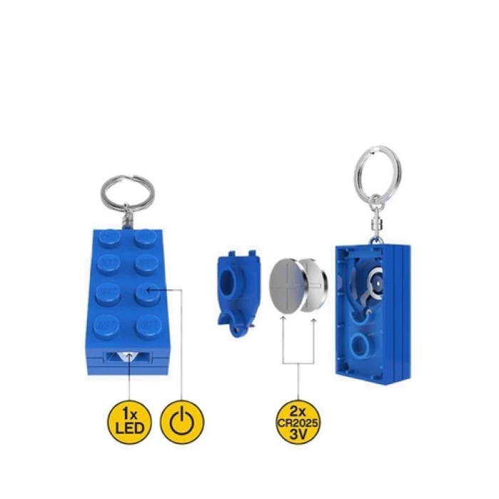 mattoncino blu - portachiavi con torcia led