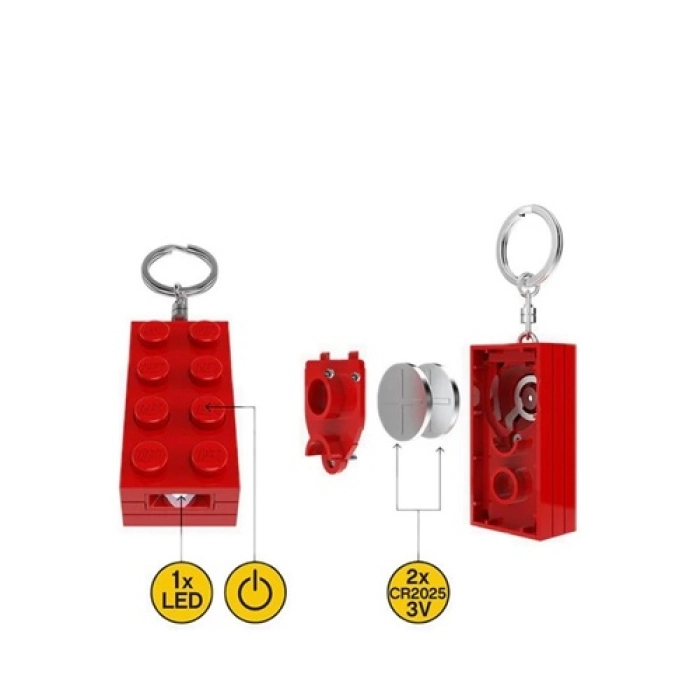 mattoncino rosso - portachiavi con torcia led