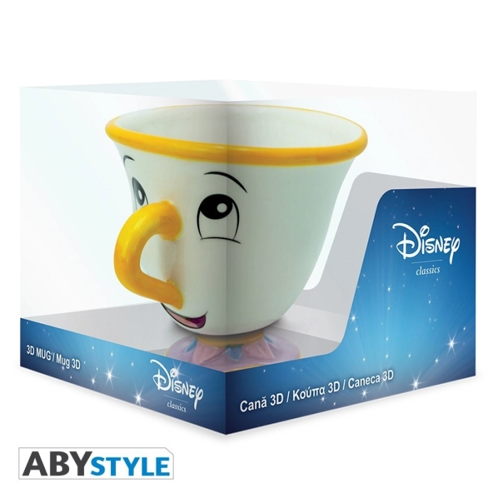 disney: la bella e la bestia - tazza 3d 250ml - chip