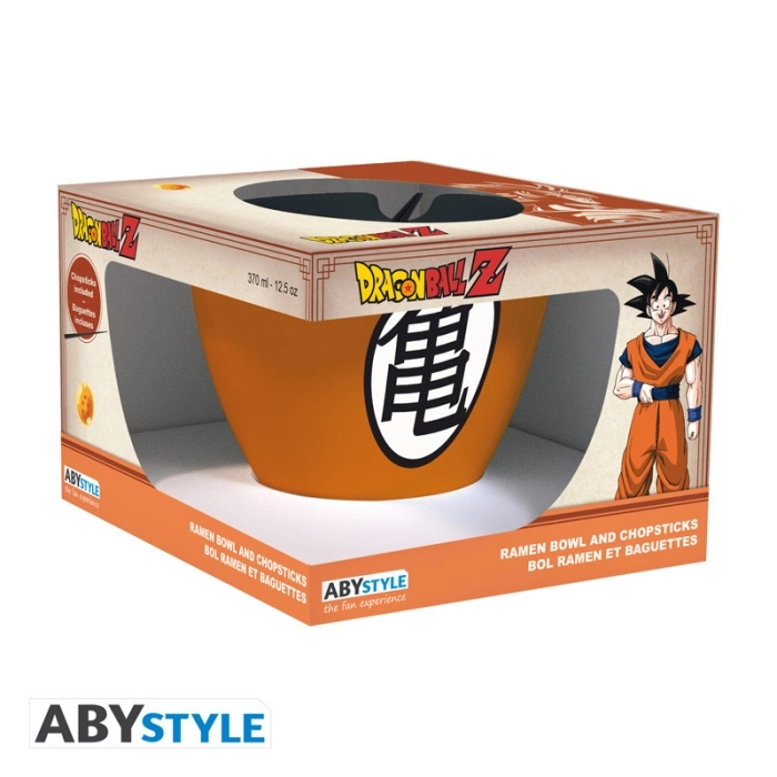dragon ball z - ciotola per ramen 370ml + bacchette - simboli di goku
