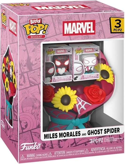 marvel - miles morales & ghost spider - funko pop! bitty bouquet
