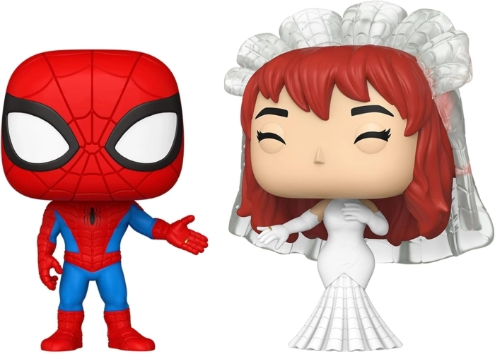 marvel: superhero couples - spider-man and mj 9cm - funko pop! 2 pack