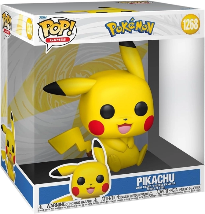 pokemon: pikachu (sitting) 25cm - funko pop!  1268 jumbo