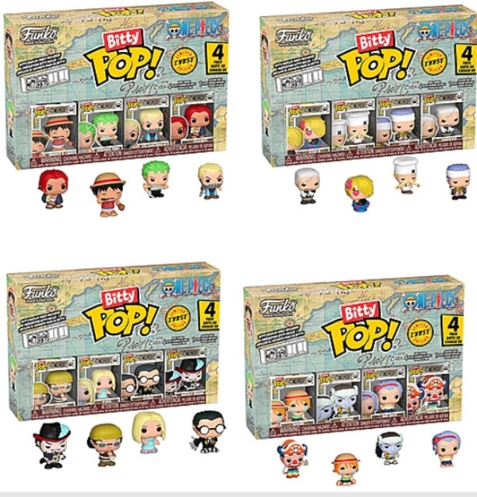one piece - 4 pack 3cm  - funko pop! bitty