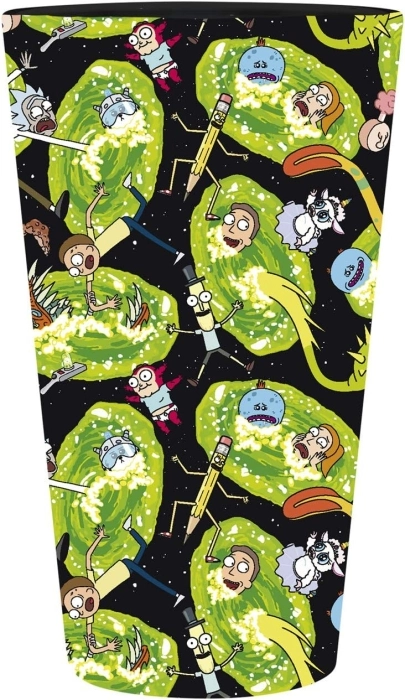 rick and morty - portals - large glass 400ml