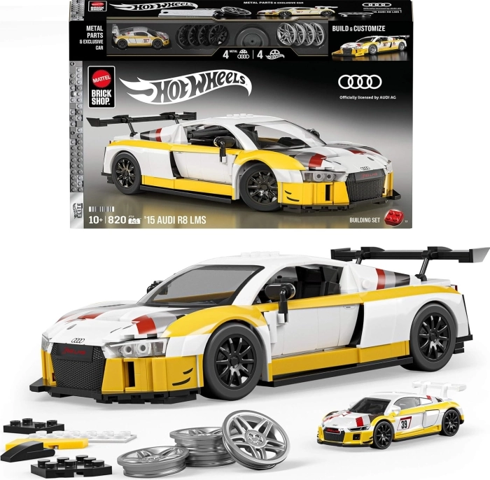 mattel brick shop hot wheels - audi r8 lms