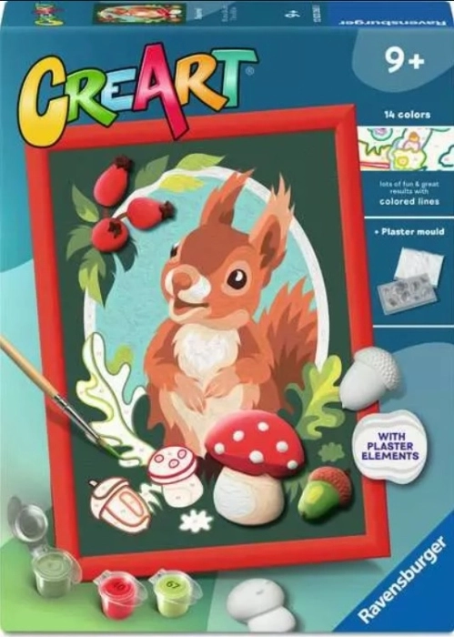 creart - serie d con gesso 3d - scoiattolo