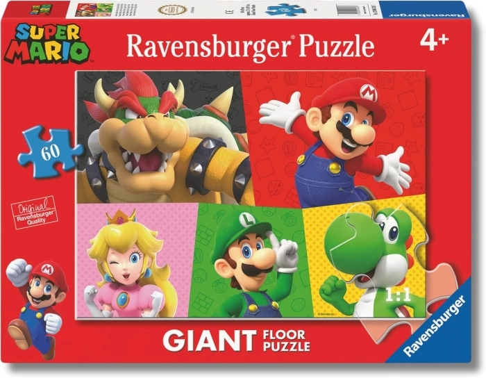 super mario - puzzle gigante 60 pezzi pavimento