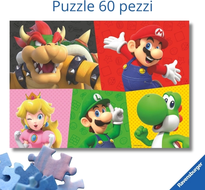 super mario - puzzle gigante 60 pezzi pavimento