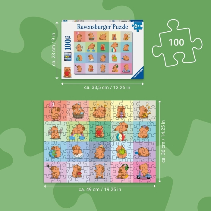 capybara - puzzle 100 pezzi xxl