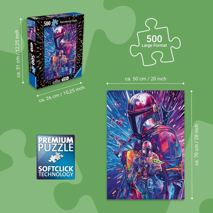 star wars - the mandalorian - puzzle 500 pezzi