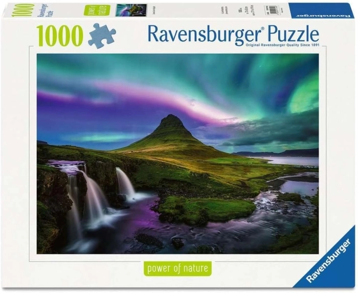 aurora over kirkjufell - puzzle 1000 pezzi
