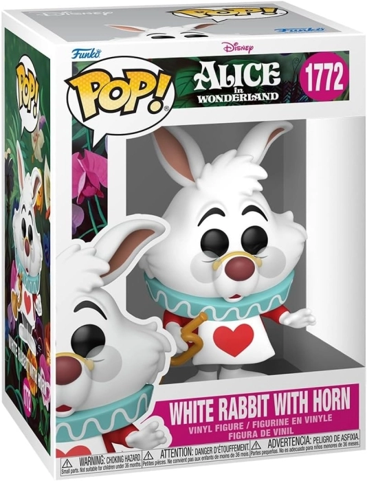alice in wonderland: white rabbit with horn 9 cm - funko pop! 1772