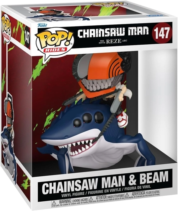 chainsaw man: reze - chainsaw man & beam 9 cm - funko pop! 1947