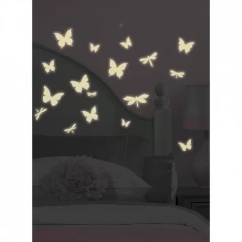 farfalle fluorescenti adesivo removibile da parete