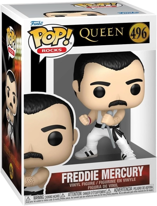 queen: freddy mercury (wht singlet) 9 cm - funko pop! 496