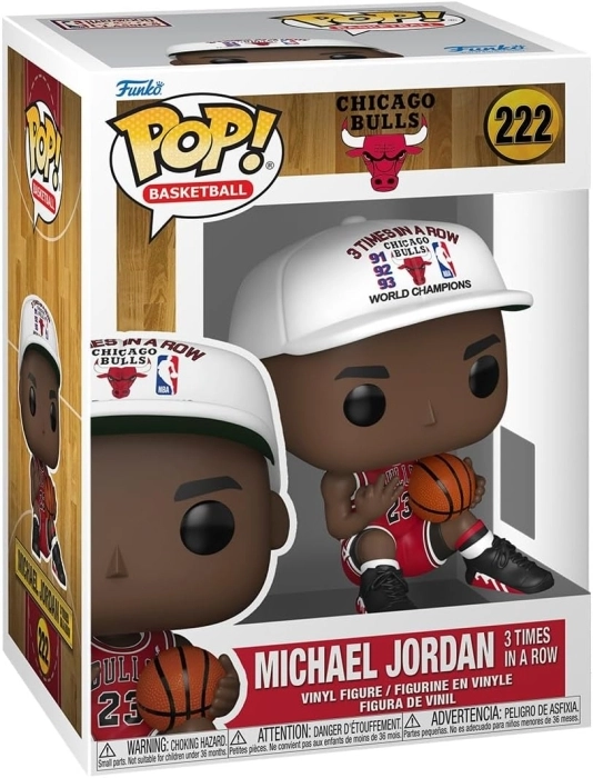 nba: bulls- michael jordan (3 times in a row) - funko pop! 222
