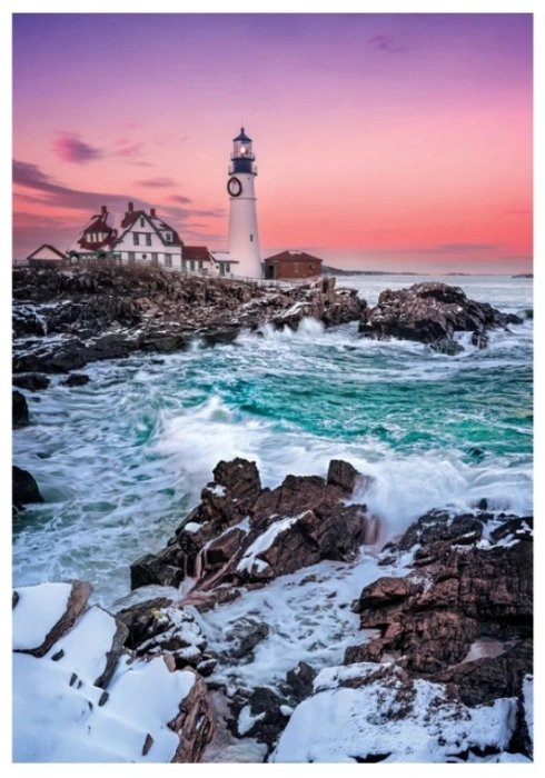 first snow at portland head - puzzle 1000 pezzi