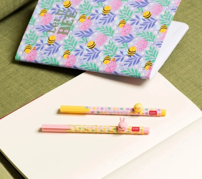 set di 2 penne gel - lovely friends - hoppy easter