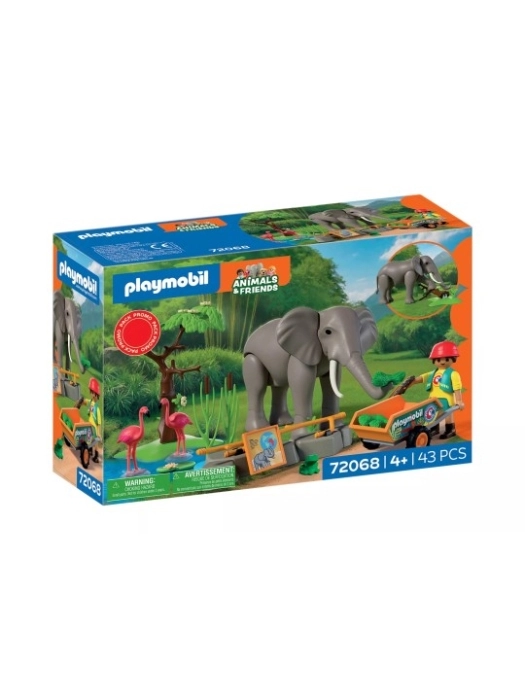 elefante con guardiano di zoo
