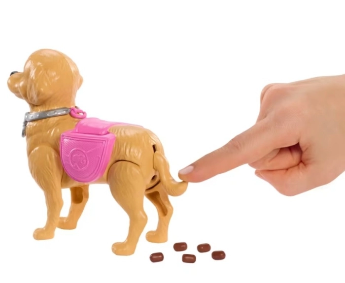 barbie - set cagnolina cammina e fa i bisogni