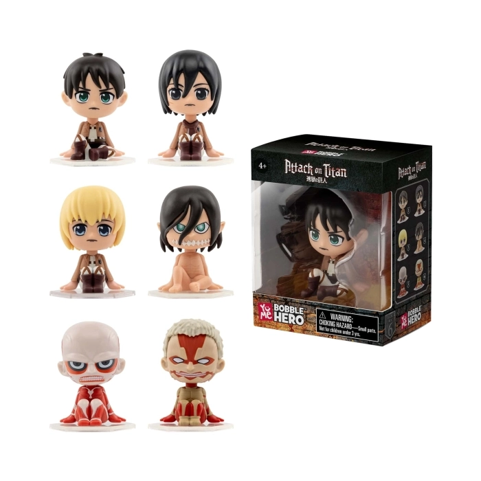 attack on titan - bobble hero blind box  - 1 personaggio assortito