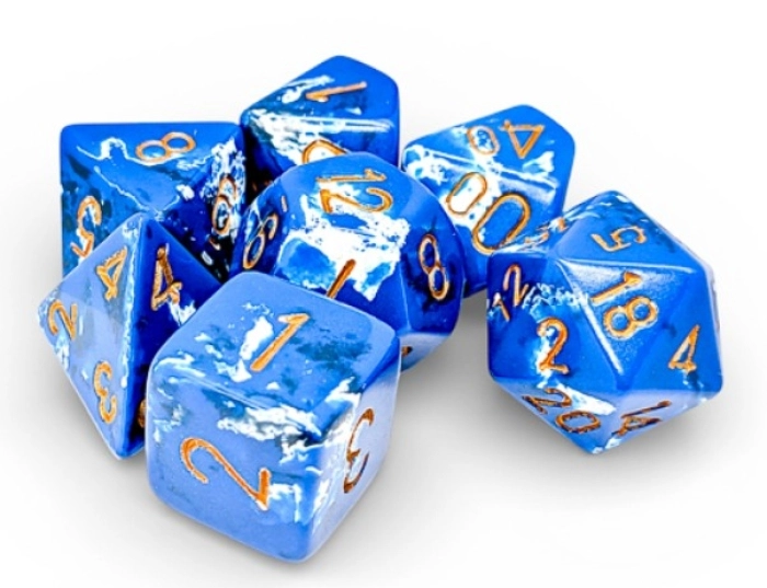 brush wavebreak/gold - set di 7 dadi poliedrici