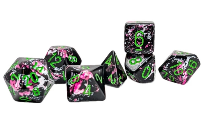 brush paintball/green - set di 7 dadi poliedrici