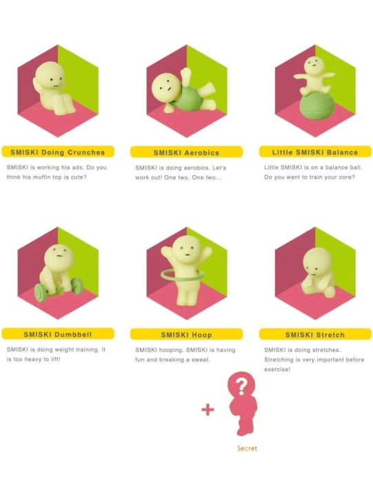 smiski exercising series glow - blind box 1pz