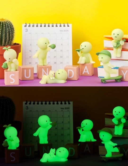 smiski sunday series glow - blind box 1pz